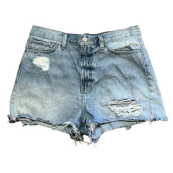 BDG Urban Outfitters girlfriend high-rise distressed denim cut off shorts - Picture 2 of 10